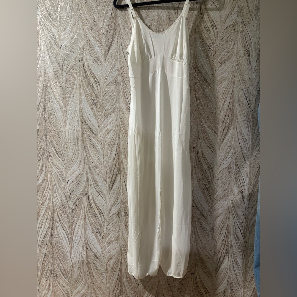 Long, White slip dress
